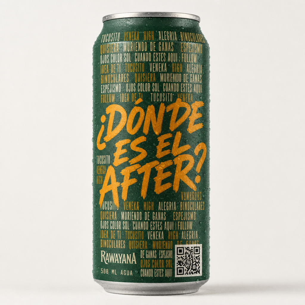 Lata verde con todos los nombres de las canciones